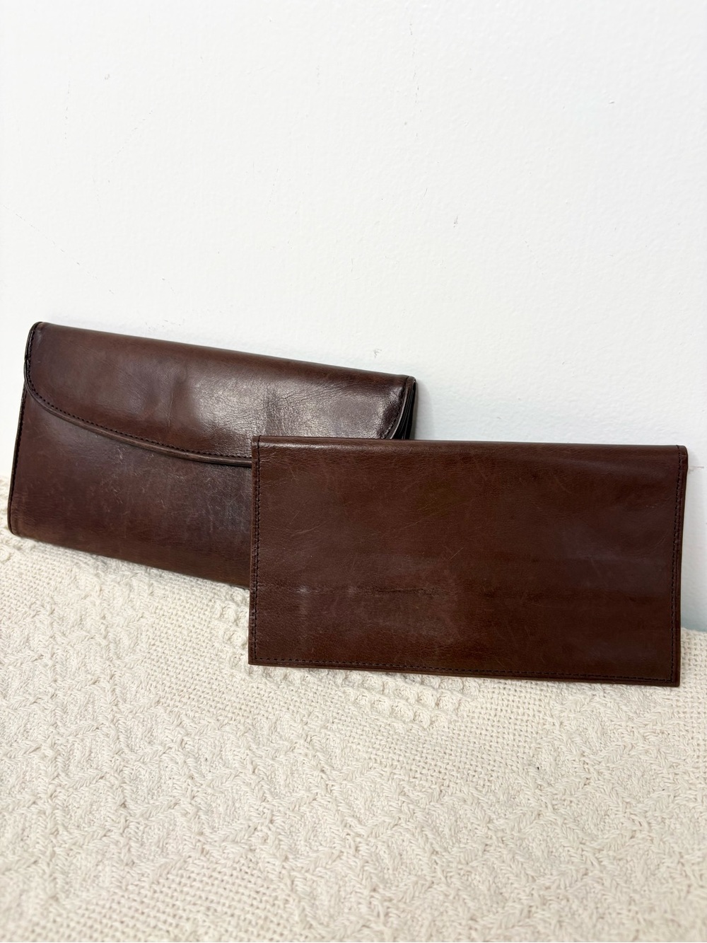 90s Vintage Coach Combination Wallet Checkbook 4730 Mahogany Brown Leather